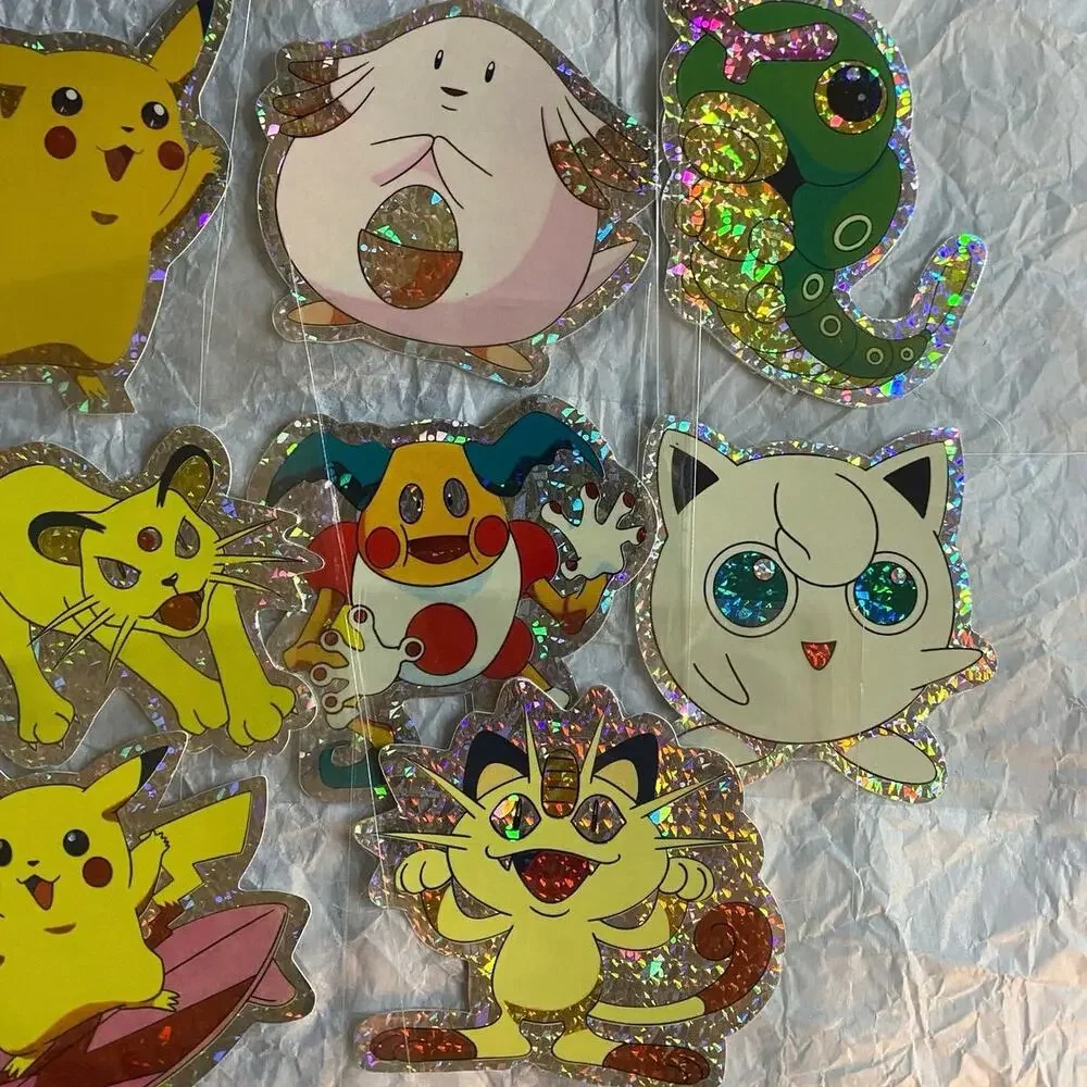 Vintage 90s Pokemon Rare Ice Holo Sticker Set of 10